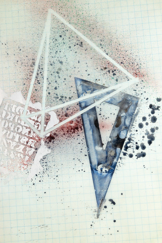 Geometric Mixed-Media Painting on Mylar, D. Nettles