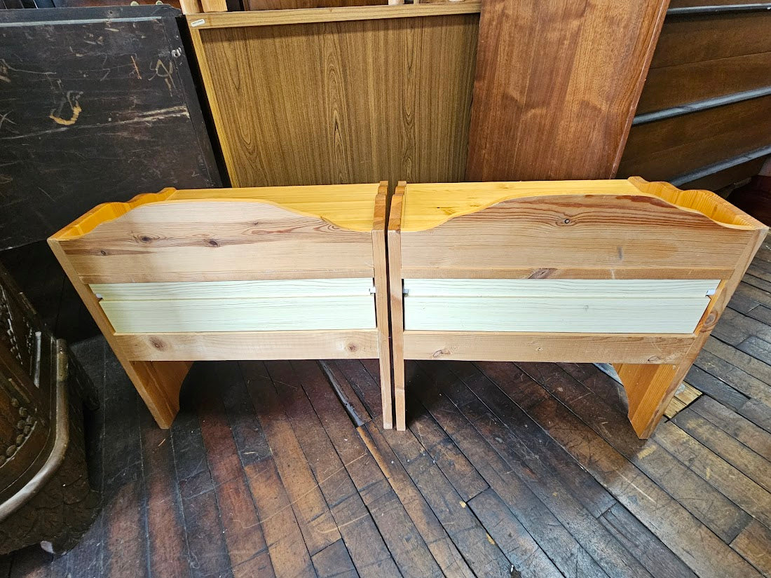 Vintage 1960s Mid-Century Swedish Pine Nightstands (Pair)