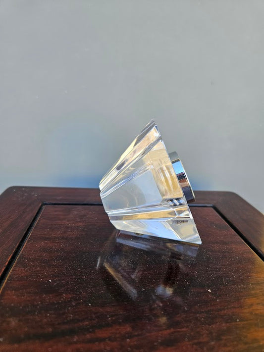 Orrefors Orion Crystal Desk Clock
