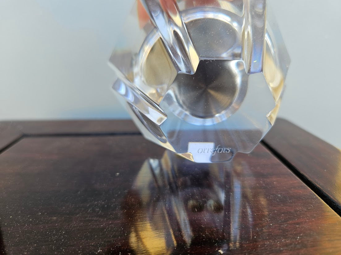 Orrefors Orion Crystal Desk Clock