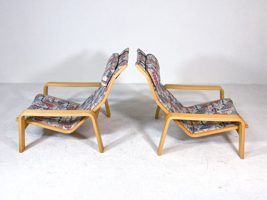 Mid-Century Pair of Pulkka Lounge Chairs by Ilmari Lappalainen for Asko