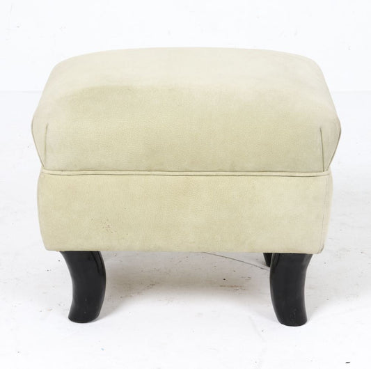 Suede & Ox Horn Ottoman