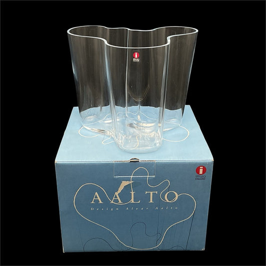 Vintage Iittala Alvar Aalto Clear Glass Savoy Vase (With Original Box)