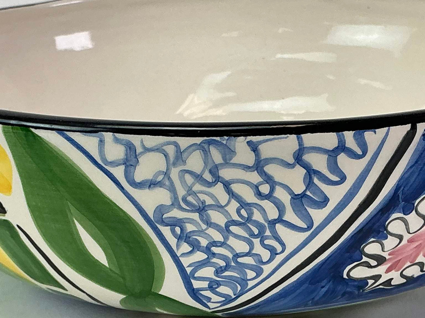 Hand Painted Ceramic Favanol, Portugal Serving Bowl