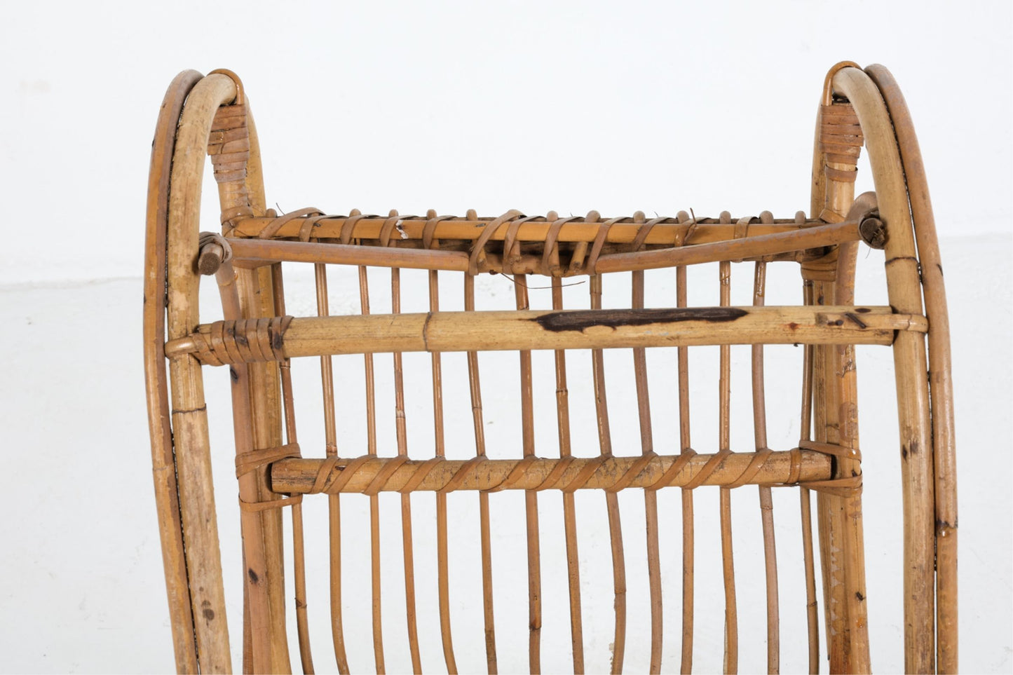 Mid 20th Century Danish Child's Bamboo & Rattan Rocking Chair