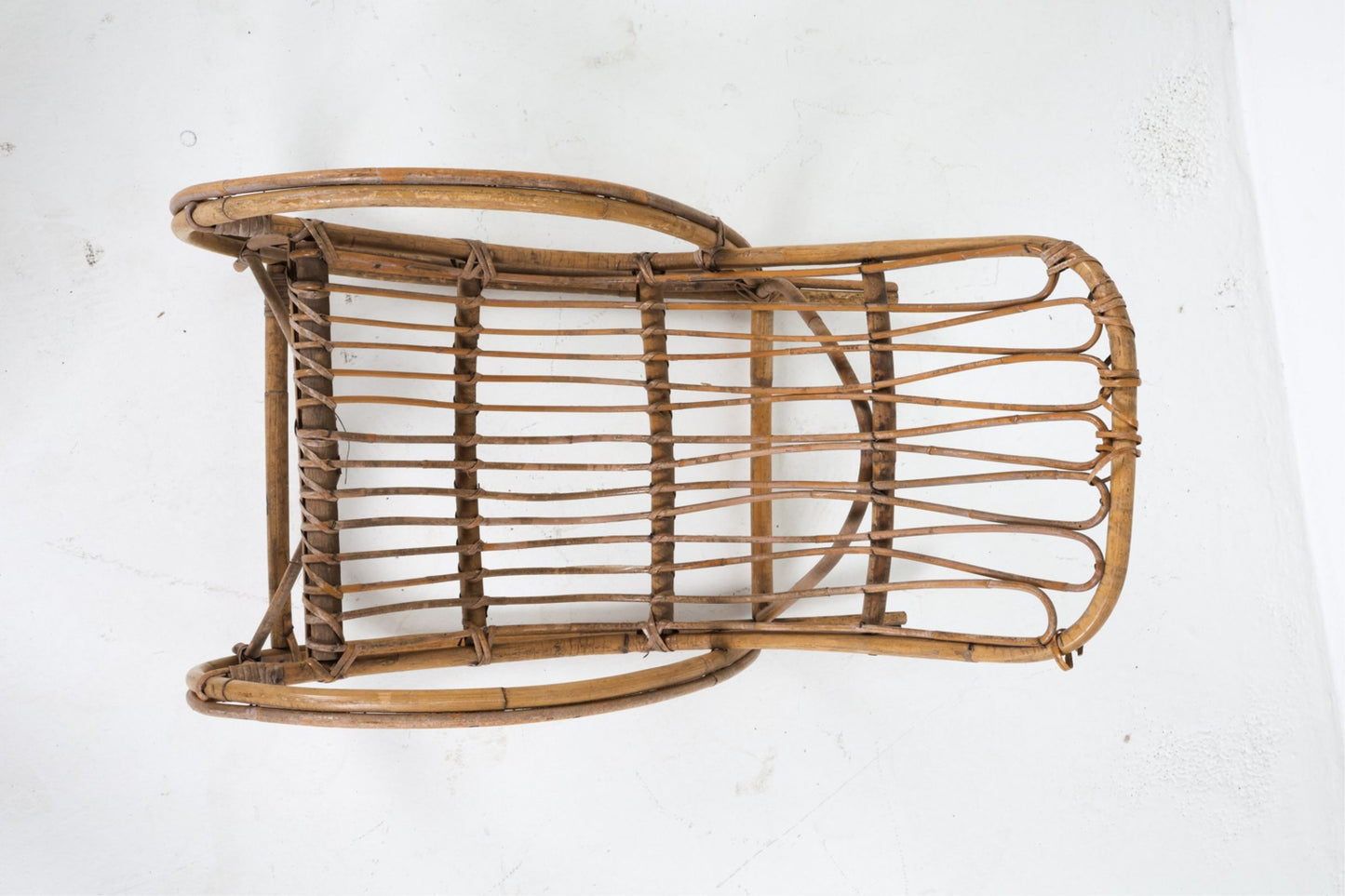 Mid 20th Century Danish Child's Bamboo & Rattan Rocking Chair