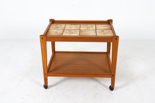 Danish Teak & Tile Bar Cart C. 1960s