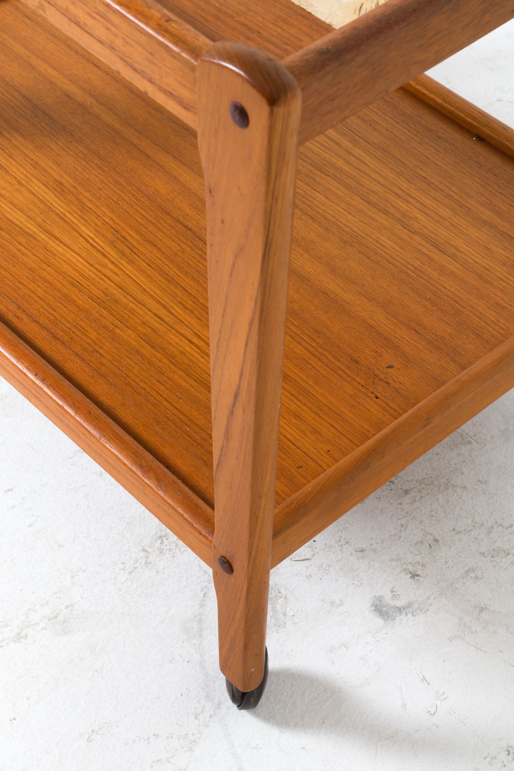 Danish Teak & Tile Bar Cart C. 1960s