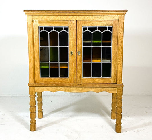 1970s Danish Oak & Glass Cabinet Henning Kjaernulf Style