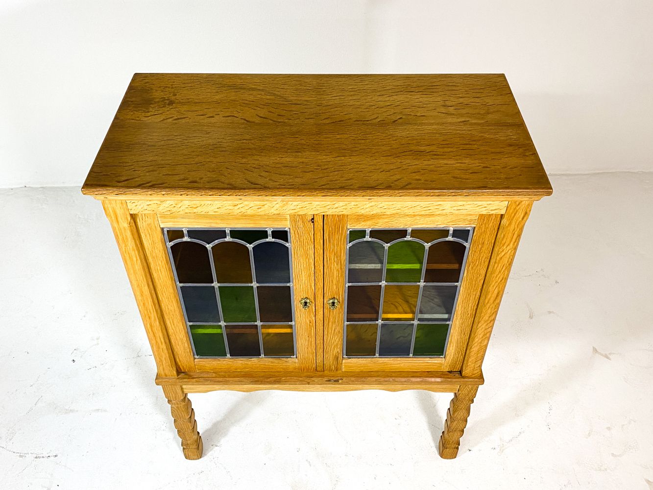 1970s Danish Oak & Glass Cabinet Henning Kjaernulf Style