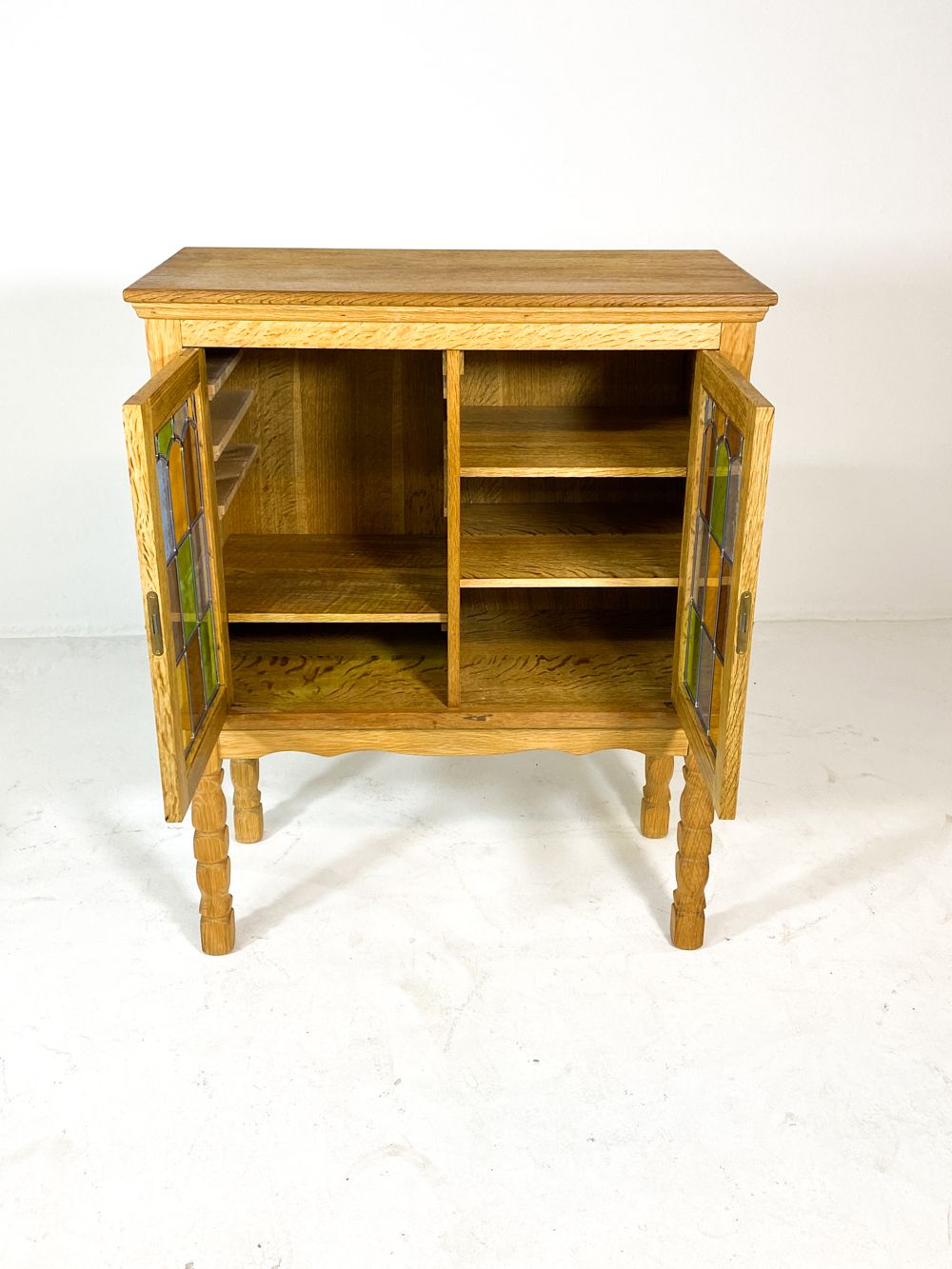 1970s Danish Oak & Glass Cabinet Henning Kjaernulf Style