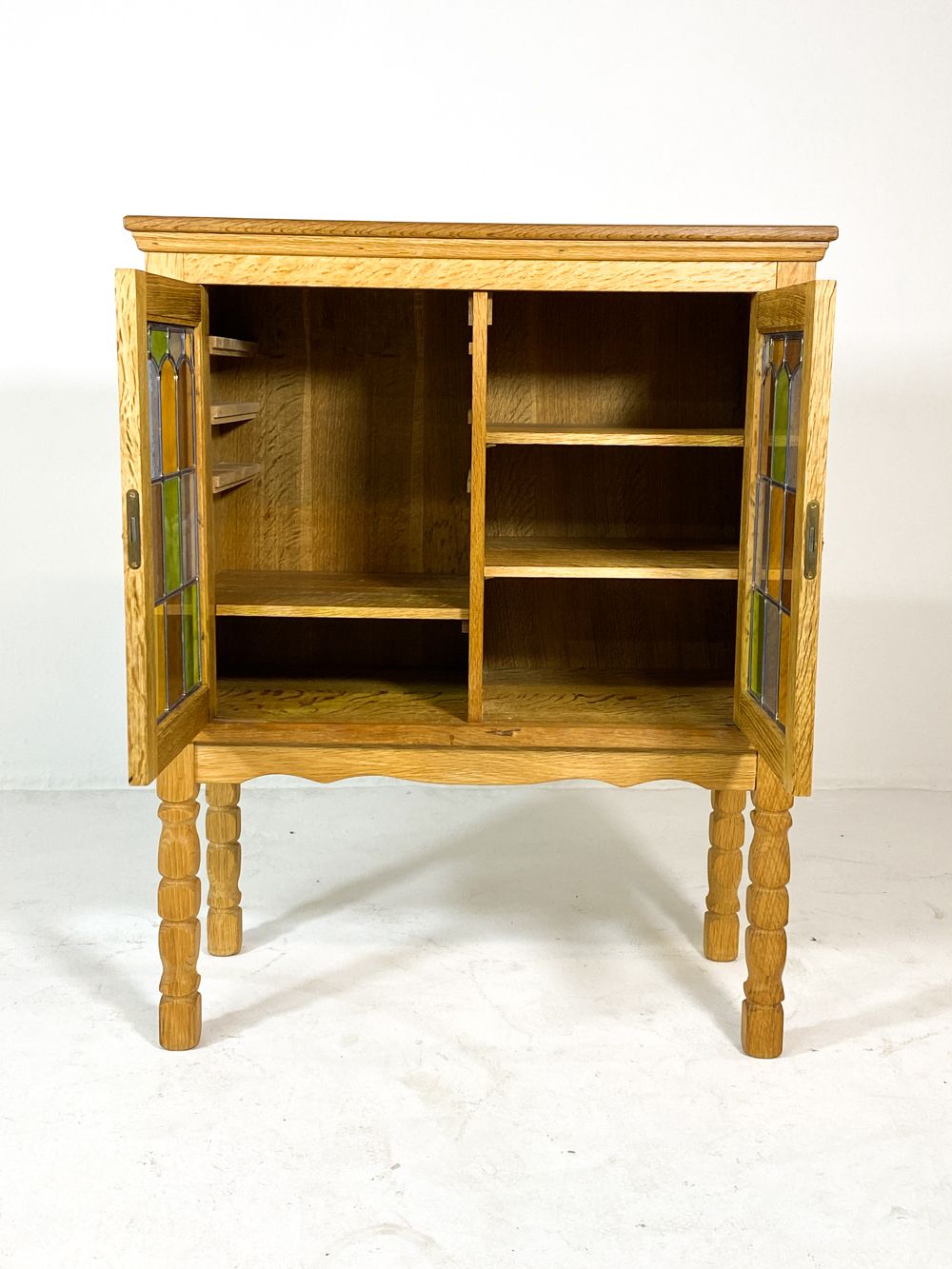 1970s Danish Oak & Glass Cabinet Henning Kjaernulf Style
