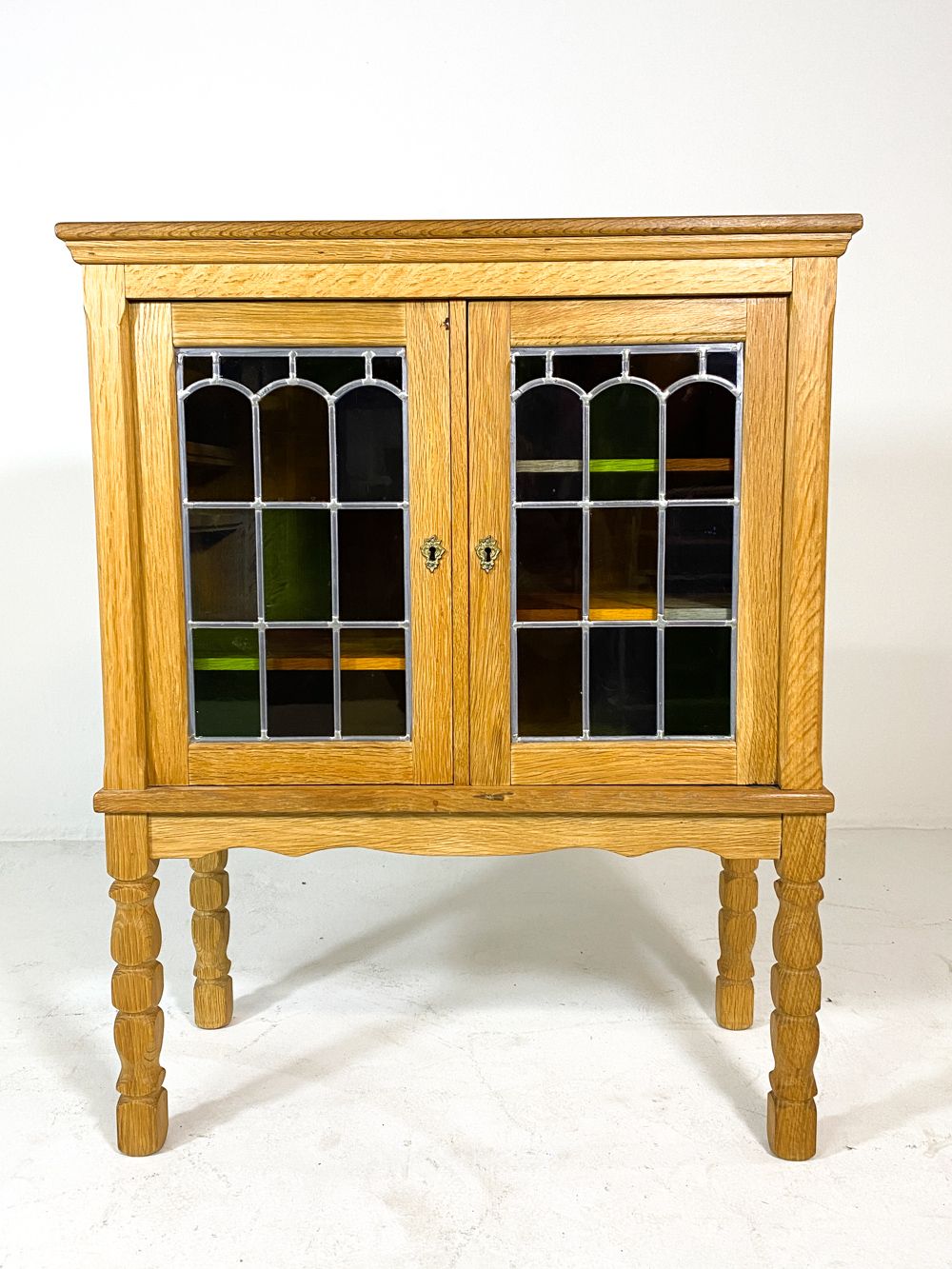 1970s Danish Oak & Glass Cabinet Henning Kjaernulf Style