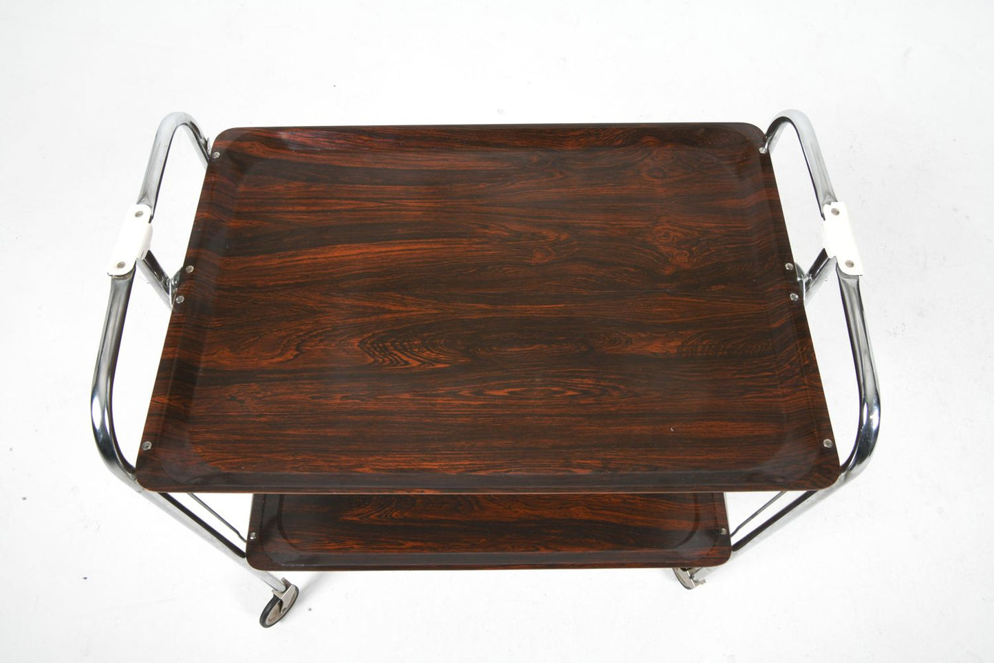 Vintage French Chrome Folding Bar Cart, c. 1970s