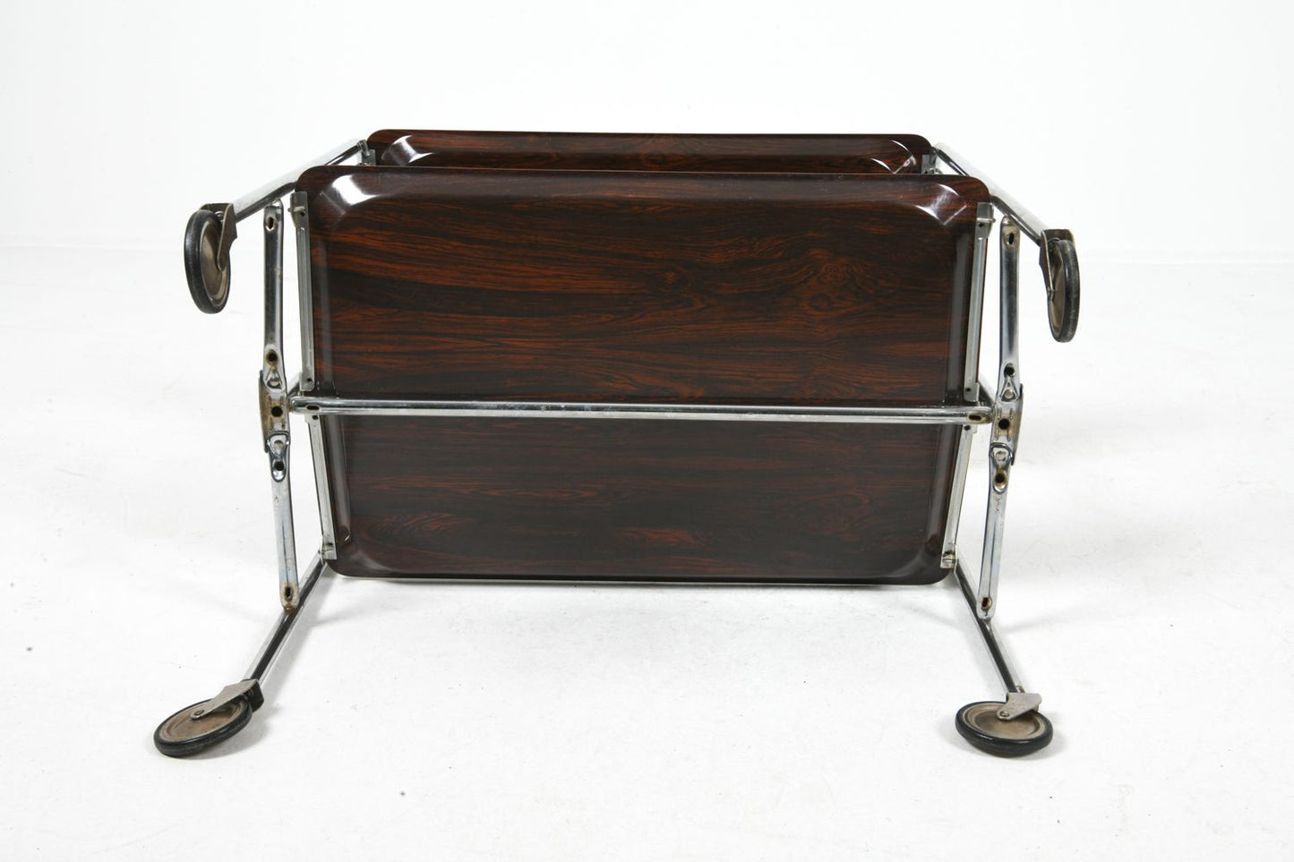Vintage French Chrome Folding Bar Cart, c. 1970s