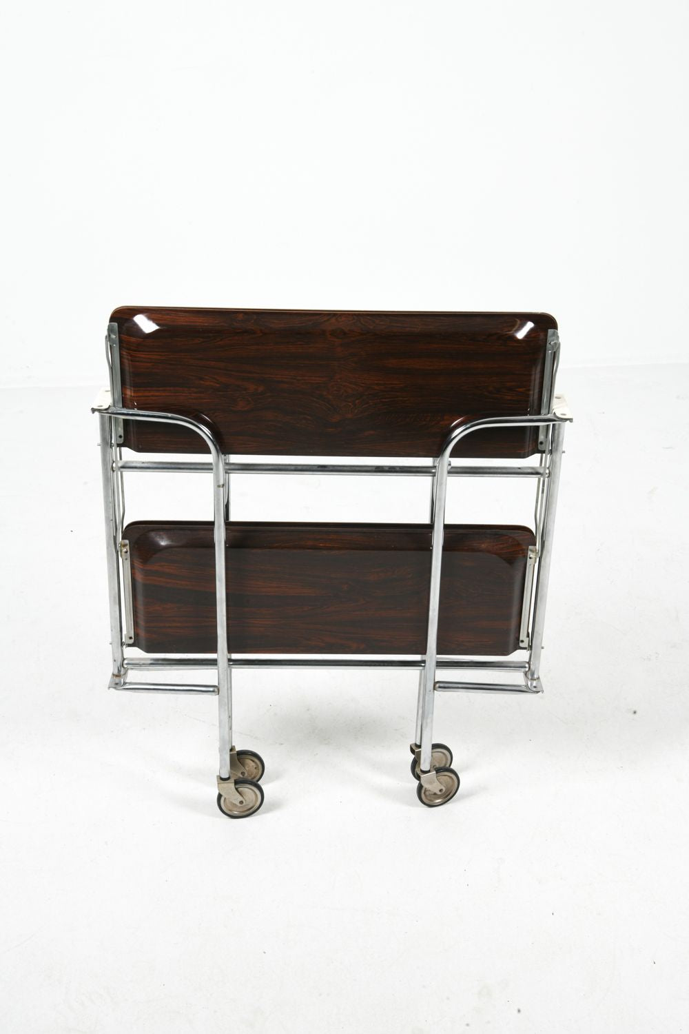 Vintage French Chrome Folding Bar Cart, c. 1970s