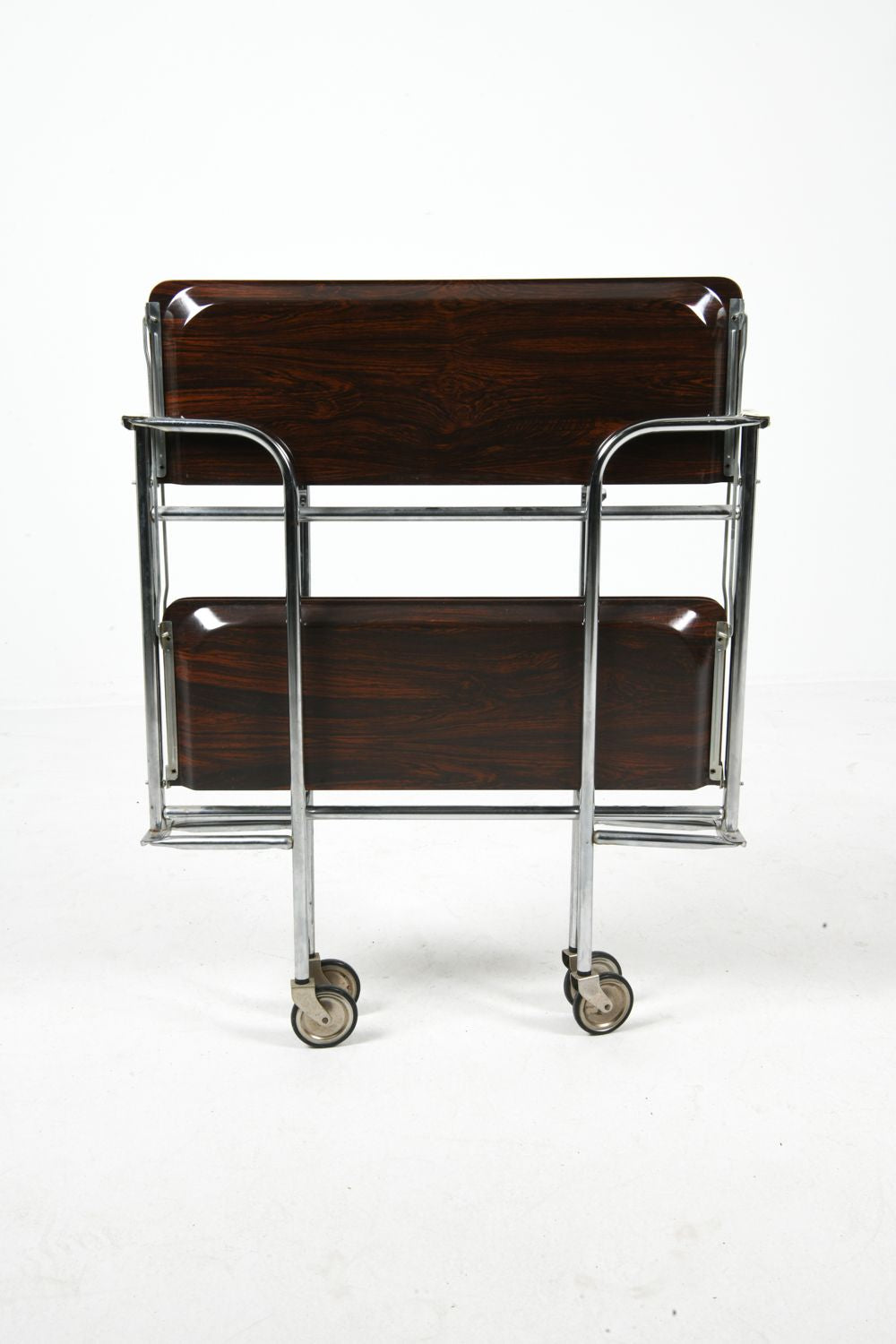Vintage French Chrome Folding Bar Cart, c. 1970s