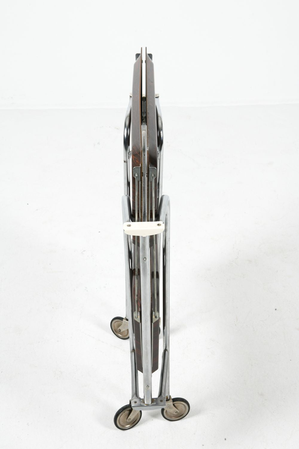 Vintage French Chrome Folding Bar Cart, c. 1970s