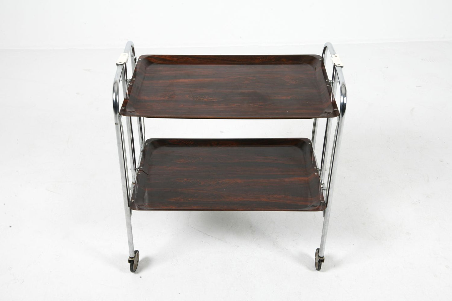 Vintage French Chrome Folding Bar Cart, c. 1970s