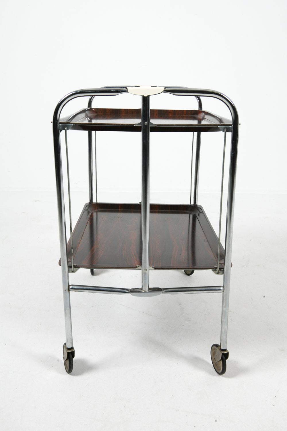 Vintage French Chrome Folding Bar Cart, c. 1970s