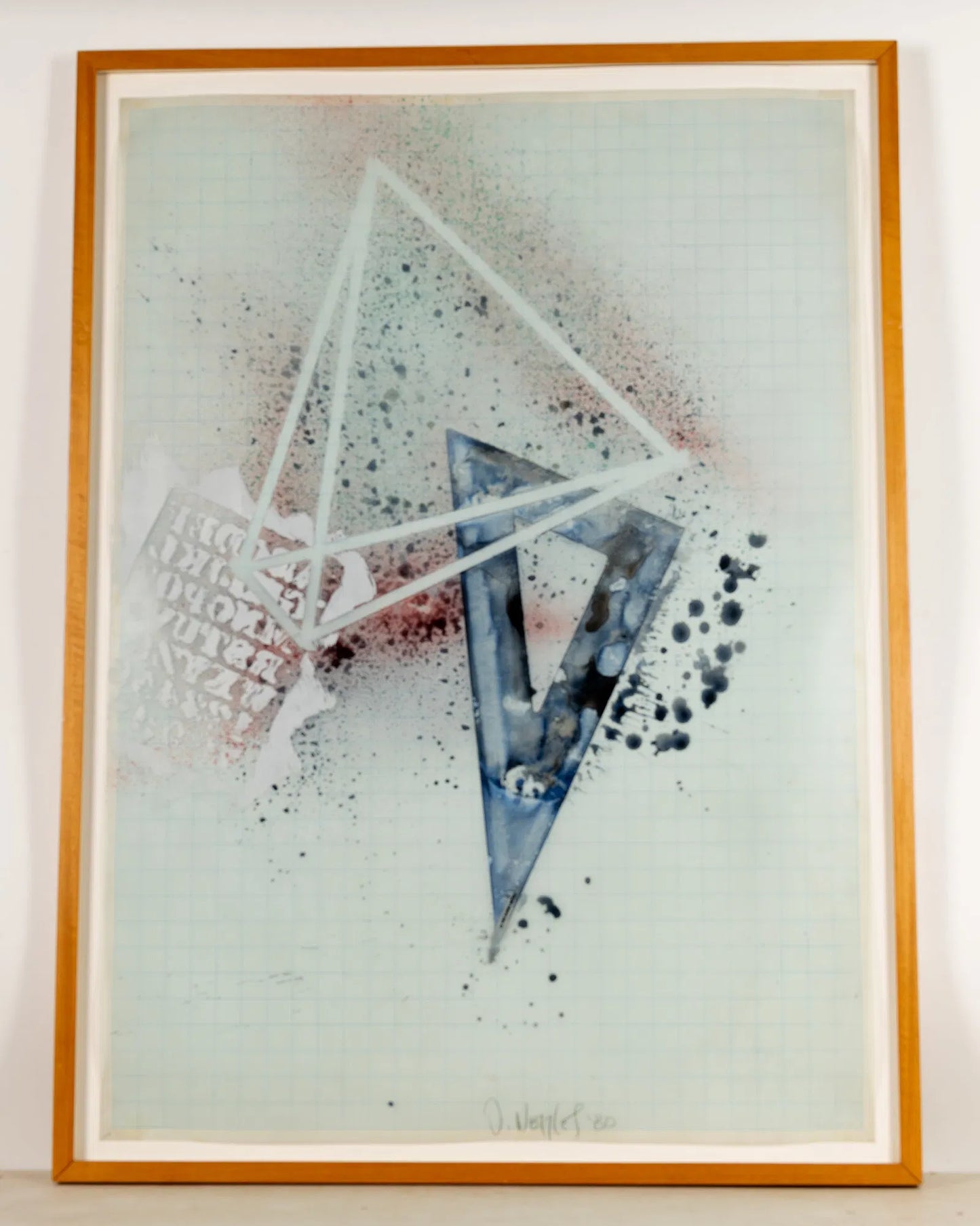 Geometric Mixed-Media Painting on Mylar, D. Nettles