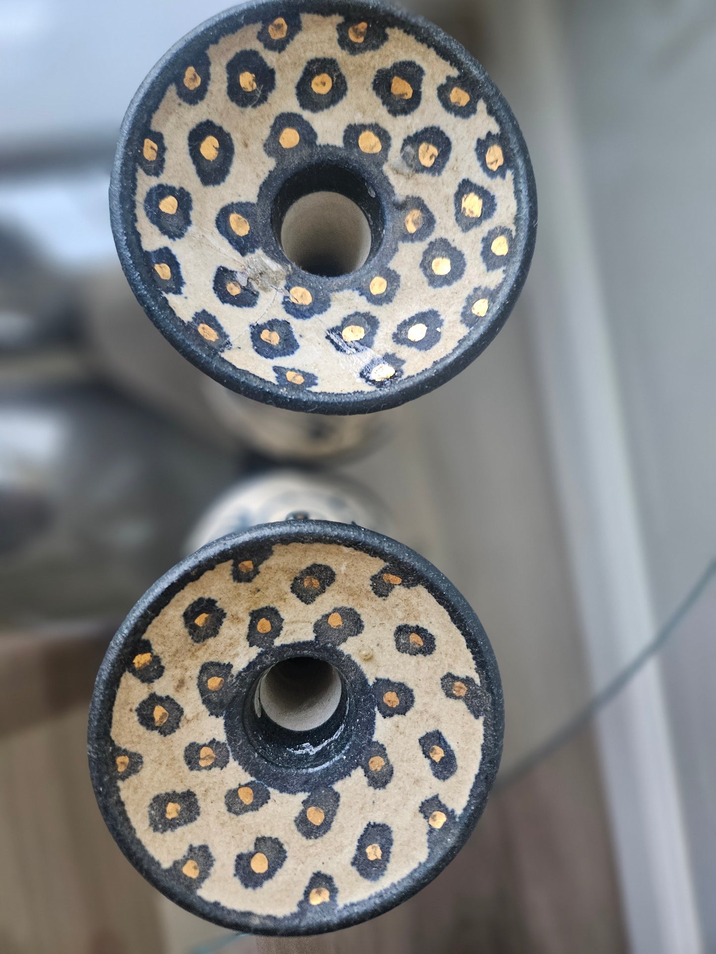 Pair of Decorative Candle Holders by Icelandic Artist Inga Elín