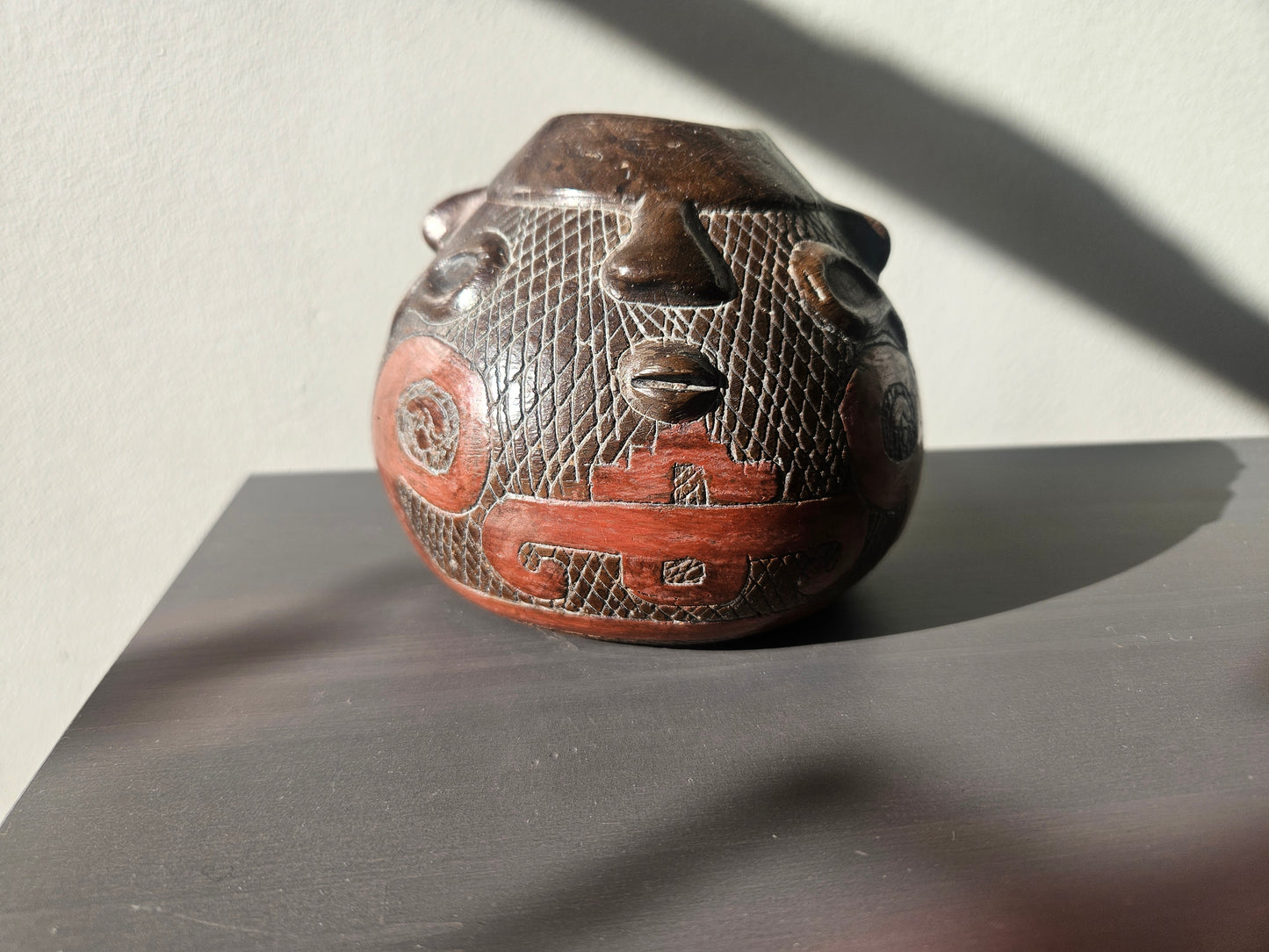 Brazilian Marajoara Terracotta Pottery Double Faced Vessel