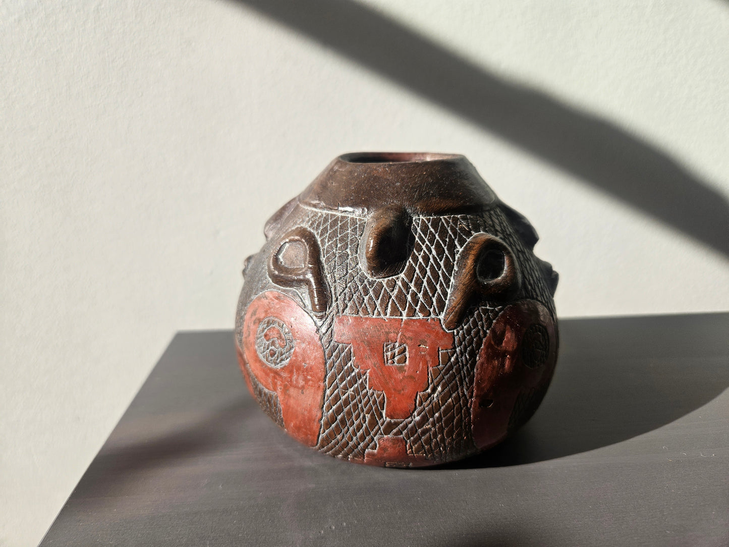 Brazilian Marajoara Terracotta Pottery Double Faced Vessel