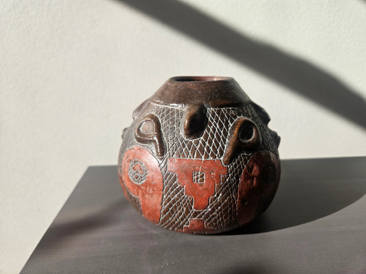 Brazilian Marajoara Terracotta Pottery Double Faced Vessel