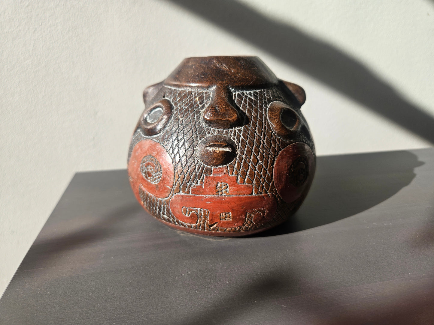 Brazilian Marajoara Terracotta Pottery Double Faced Vessel
