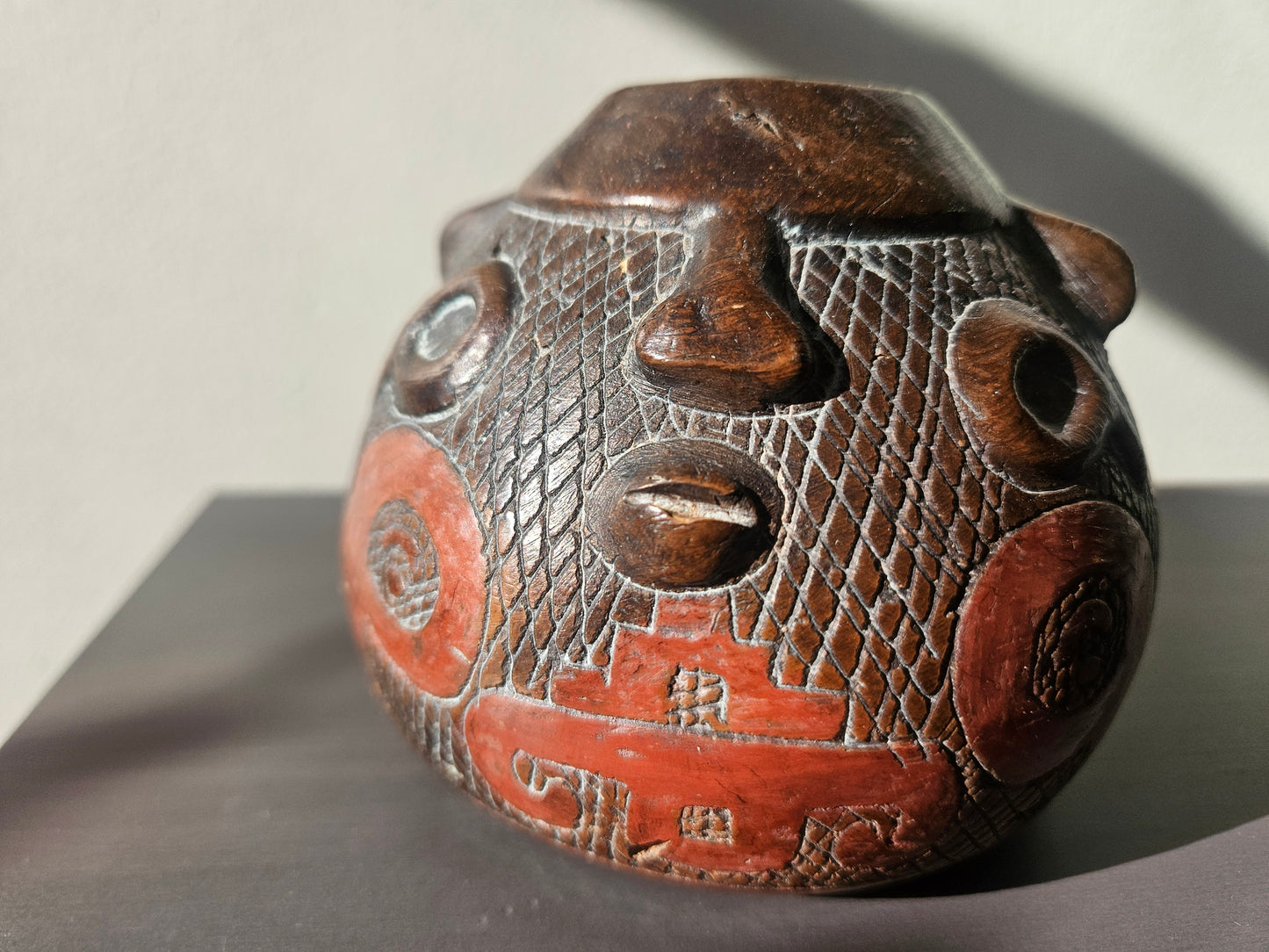 Brazilian Marajoara Terracotta Pottery Double Faced Vessel