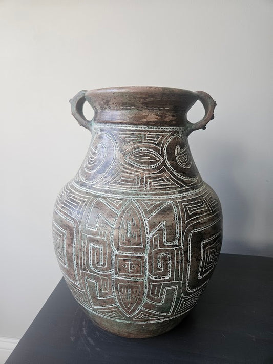 Mid 20th Century Marajoara Style Terracotta Double Faced Vessel