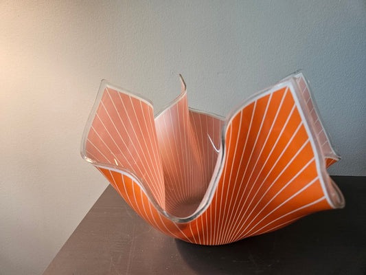 Mid-Century British Made Chance Glass Handkerchief Vase