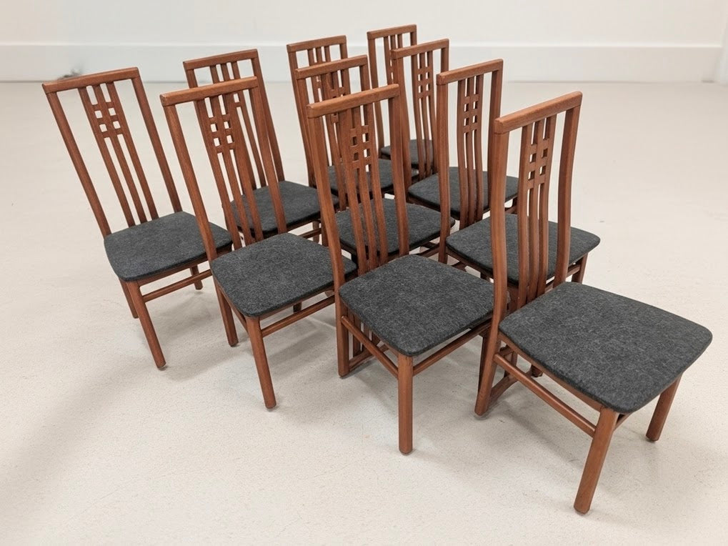 Modern 20th Century Ims SRL Italian High Back Dining Chairs