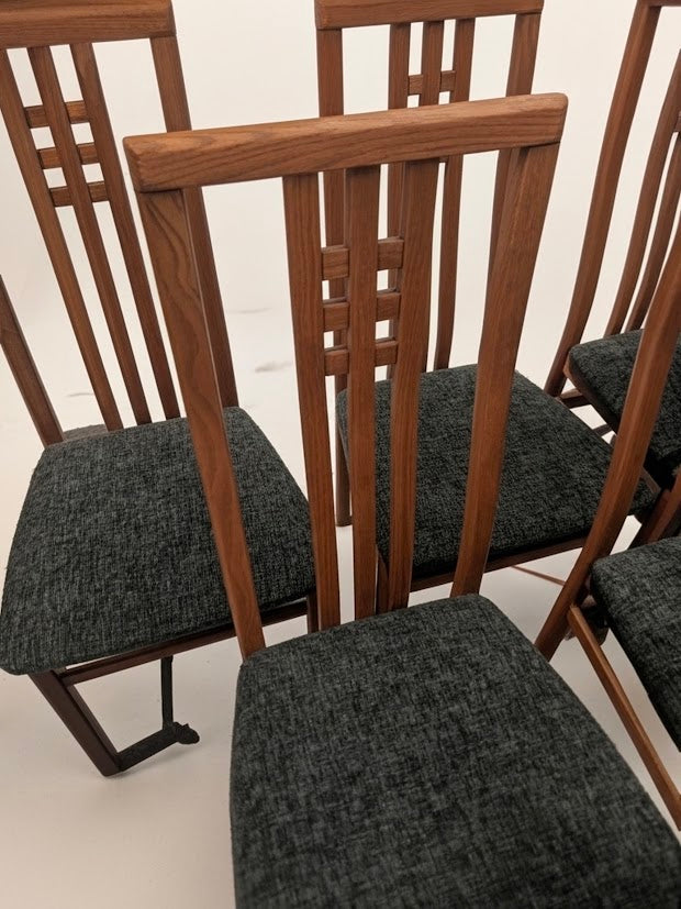 Modern 20th Century Ims SRL Italian High Back Dining Chairs