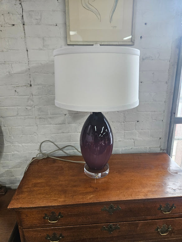 Mottega Purple & Lucite Double Socket Lamp
