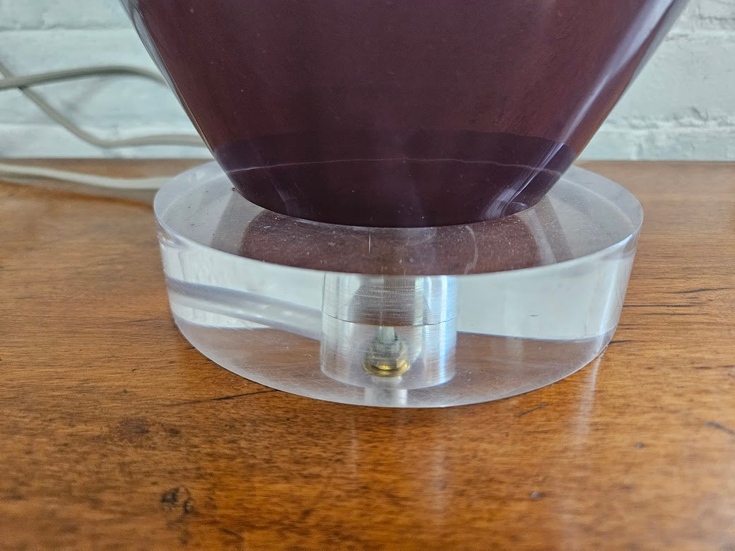 Mottega Purple & Lucite Double Socket Lamp