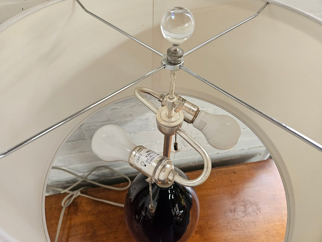 Mottega Purple & Lucite Double Socket Lamp