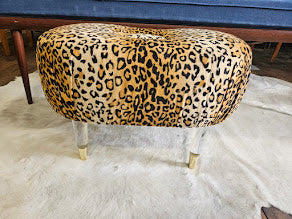 Custom Leopard Print Ottoman