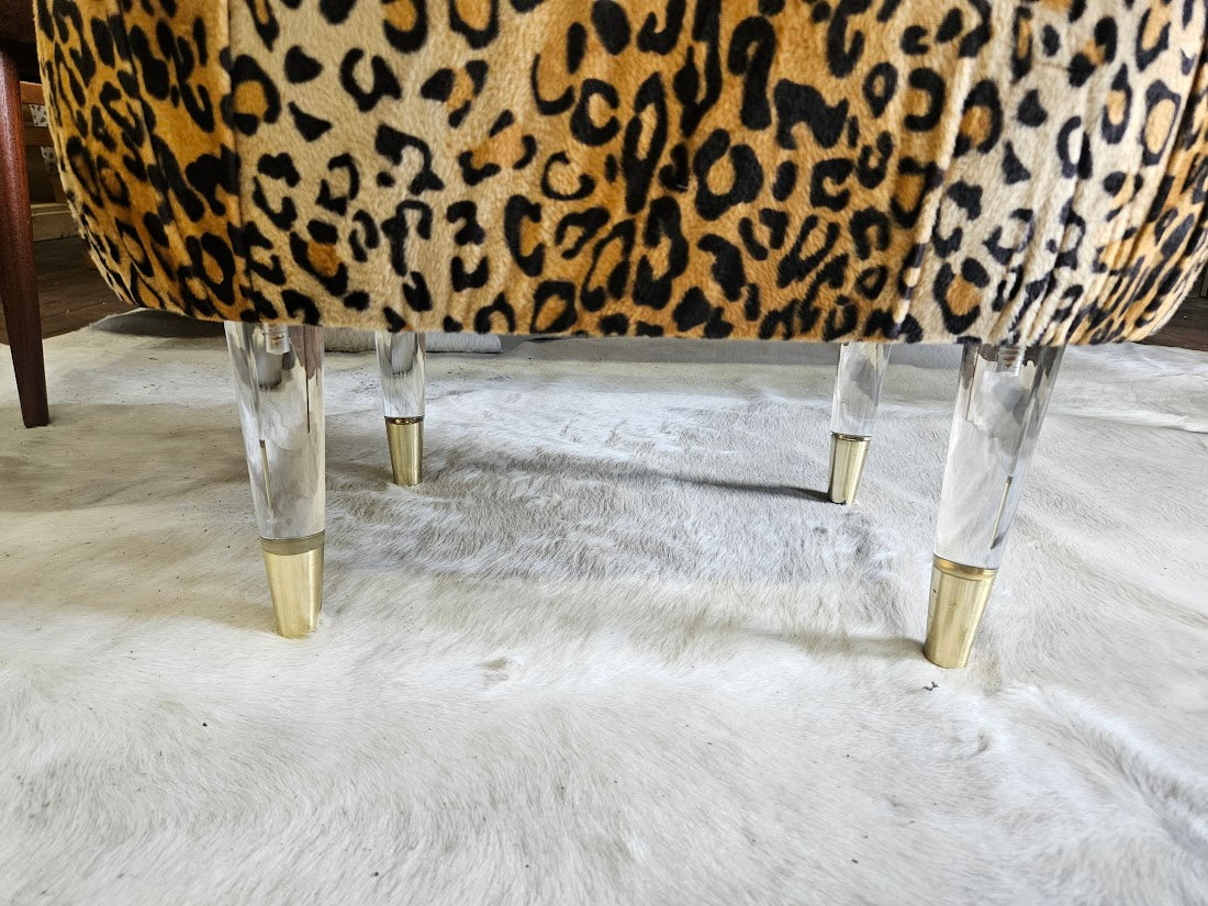 Custom Leopard Print Ottoman