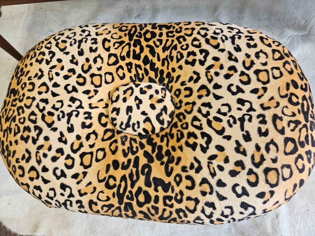 Custom Leopard Print Ottoman
