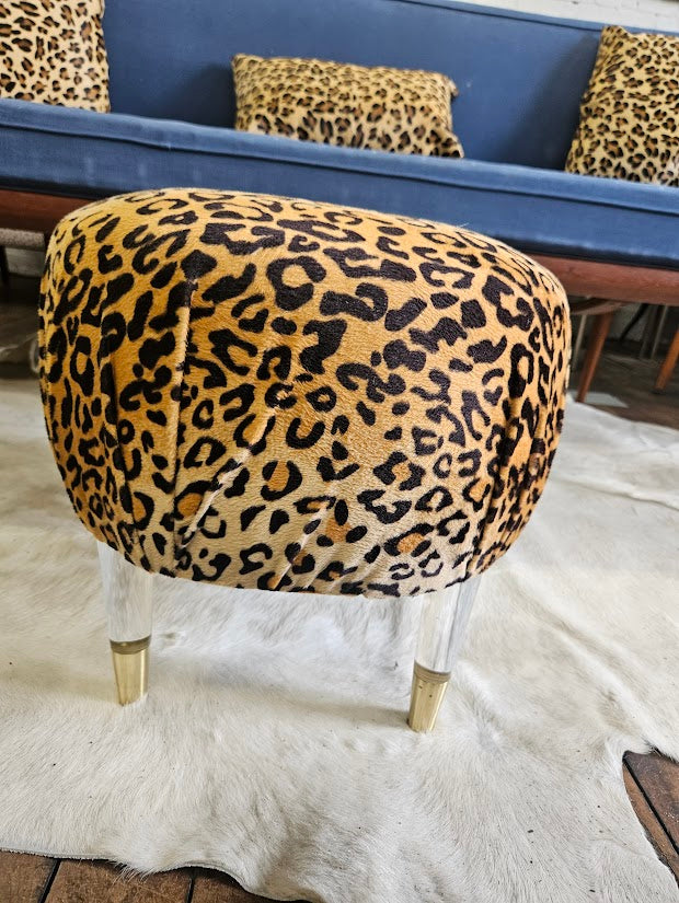 Custom Leopard Print Ottoman