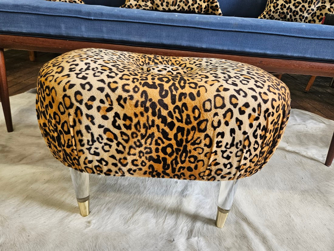 Custom Leopard Print Ottoman