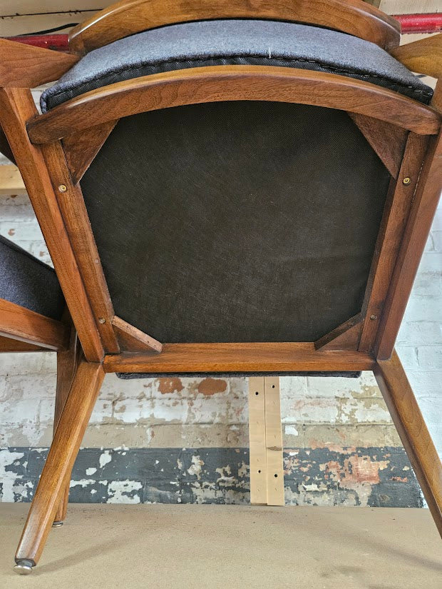 Pair of Mid-Century Modern Accent Chairs - Gray (New fabric)
