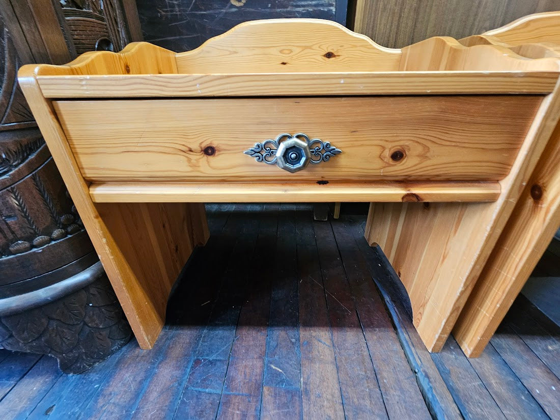 Vintage 1960s Mid-Century Swedish Pine Nightstands (Pair)