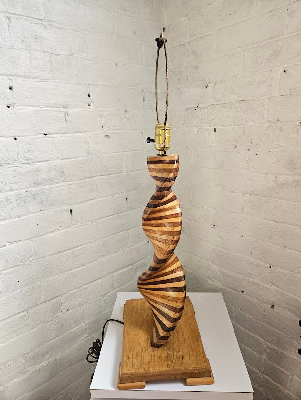 Mid-Century Modern Twisted Spiral Lamp