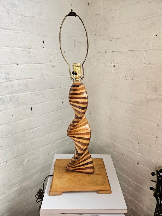 Mid-Century Modern Twisted Spiral Lamp