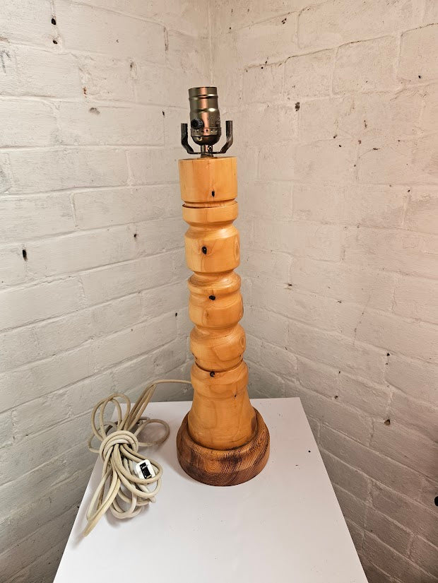 Mid Century Scandinavian Pine Table Lamp