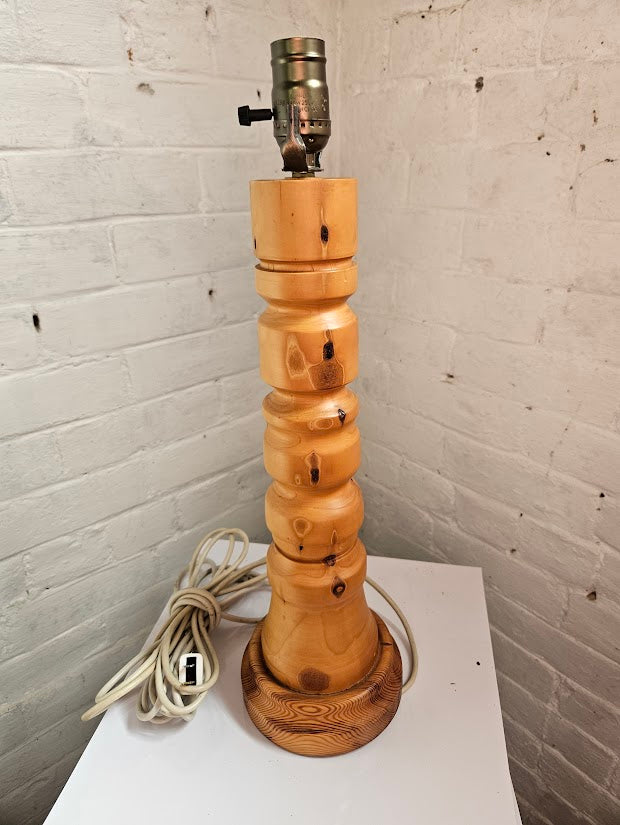 Mid Century Scandinavian Pine Table Lamp