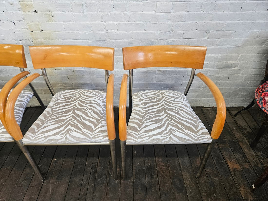 Set of 4 - Bernhardt Dining Chairs W/Zebra Fabric